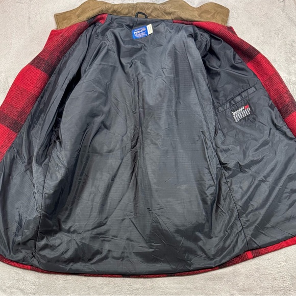 Rare Vintage Pendleton VirginWool Hunting Coat Size Large Suede Trim Made In USA - Picture 5 of 5